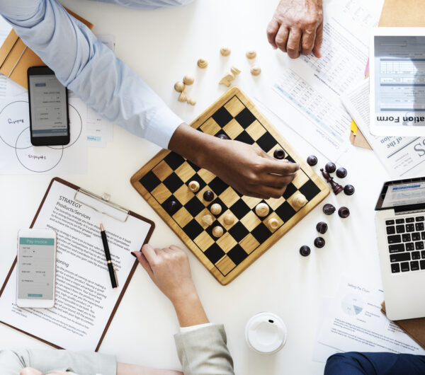 Chess game business strategy concept